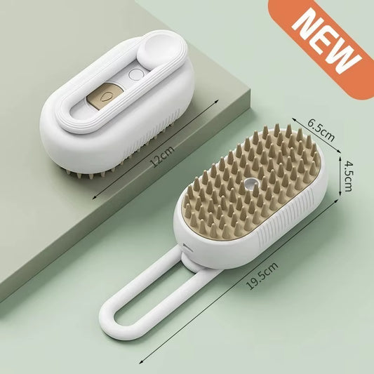 3 in 1 Cat Dog Pet Spray Massage Brush One Button Steam Spray Folding Rotatable Grooming Tool Hair Bath Hair Removal Brush Comb